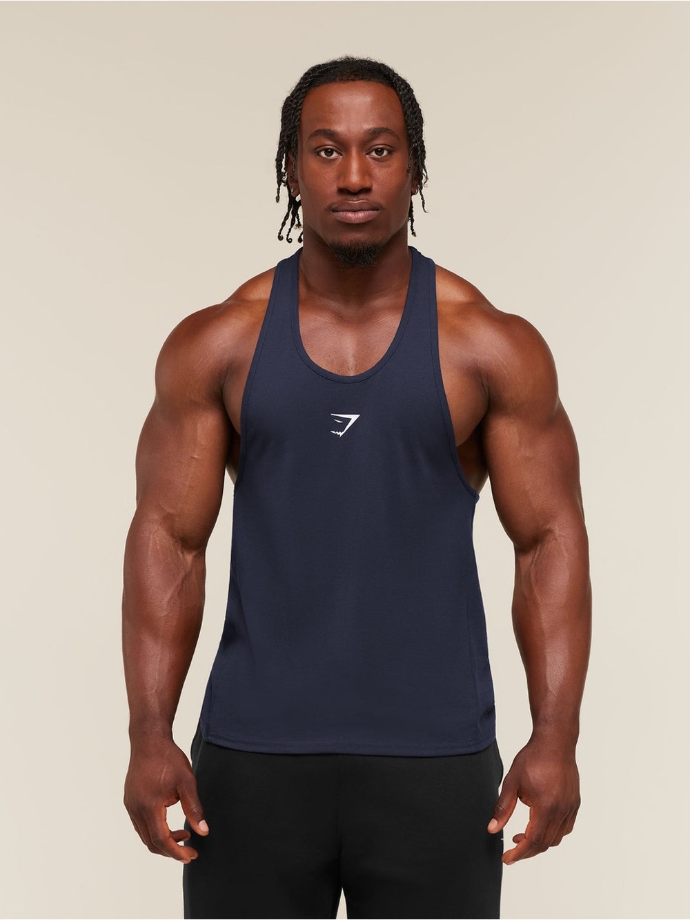 Gymshark men’s critical 2.0 stringer tank navy blue size medium